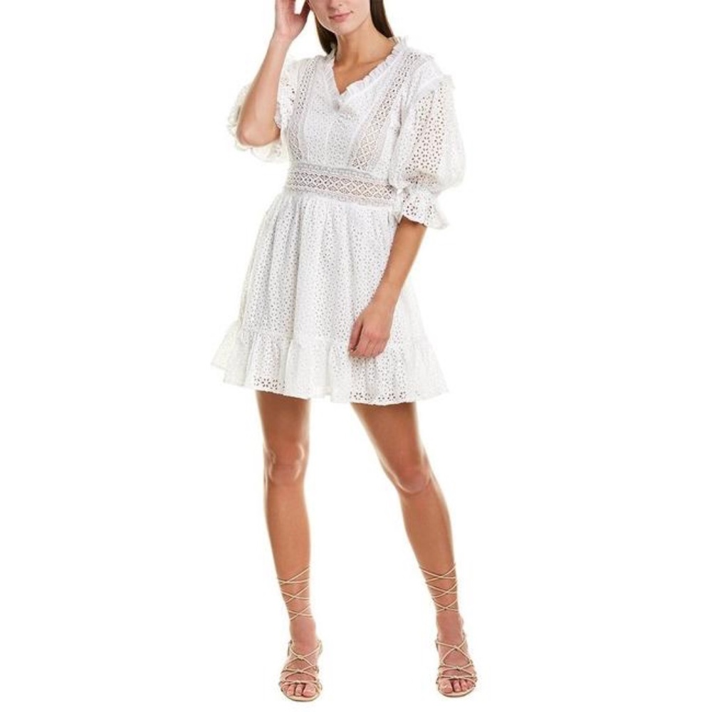 NWOT LOVE SAM White Vivienne Mini Dress Lace Eyelet